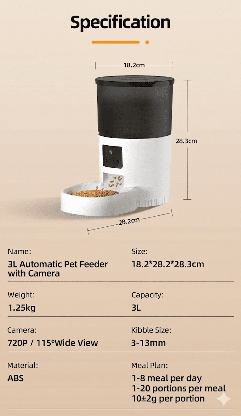 rojeco automatic cat feeder with camera video cat food dispenser pet smart voice recorder remote control auto feeder for cat dog