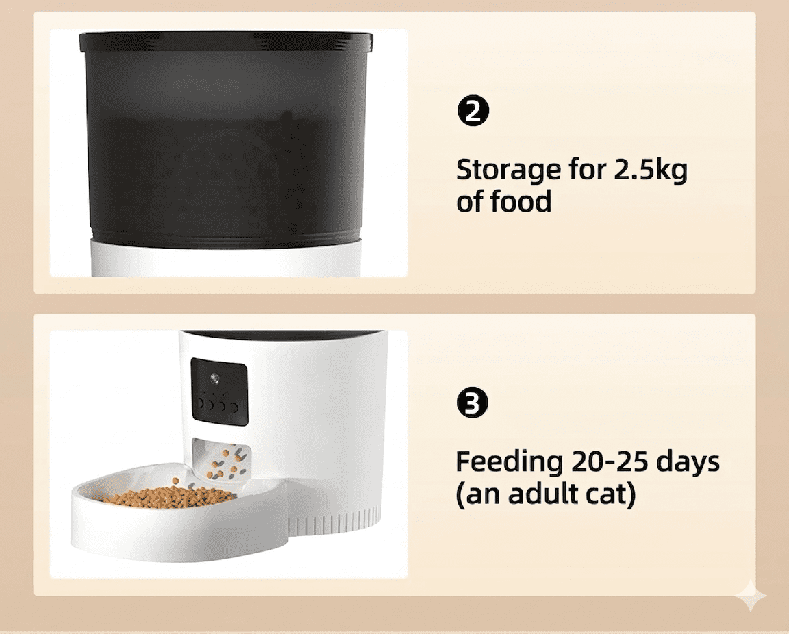 rojeco automatic cat feeder with camera video cat food dispenser pet smart voice recorder remote control auto feeder for cat dog