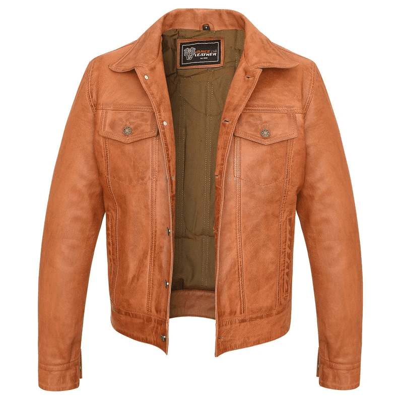 Brown Leather Jacket Mens | Handmade Classic Leather Jacket Brown Leather Jacket Mens | Handmade Classic Leather Jacket