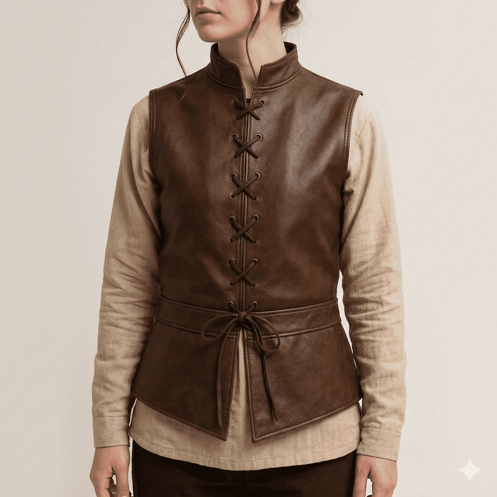 Handmade Brown Vest | Renaissance Costume | Genuine Leather Vest Handmade Brown Vest | Renaissance Costume | Genuine Leather Vest