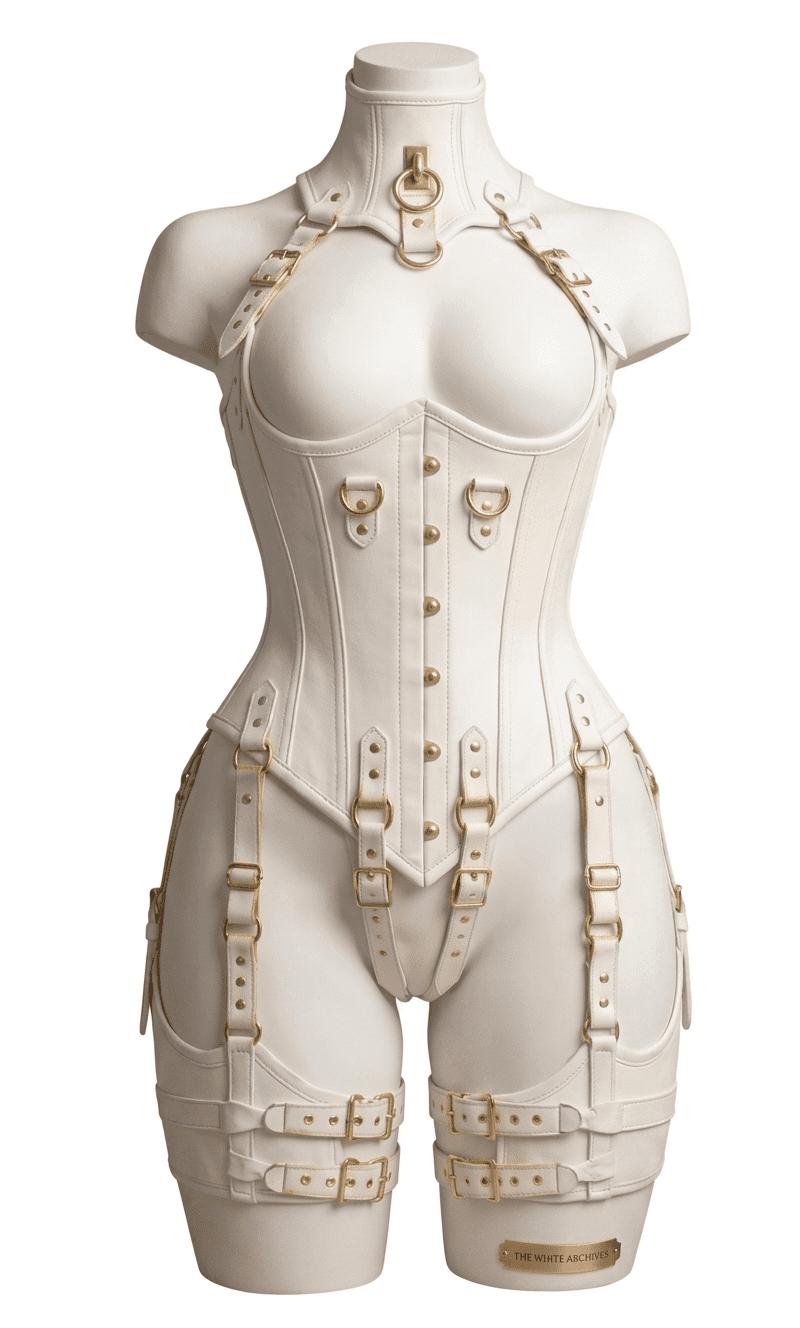 Leather Corset | Adjustable Strap Bodysuit | BDSM Lingerie