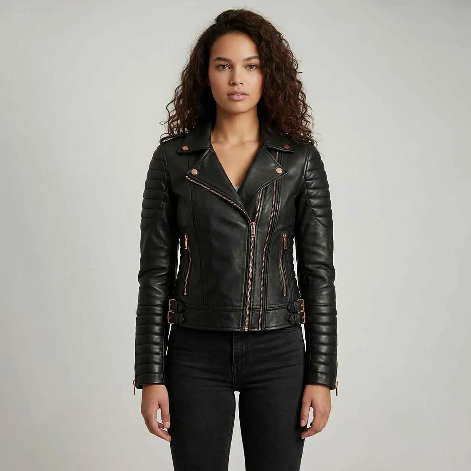 Women Biker Black Leather Vintage Jacket, Women's Handmade Real Leather Jackets, Luxury-Gift-For-Her Women Biker Black Leather Vintage Jacket, Women's Handmade Real Leather Jackets, Luxury-Gift-For-Her