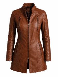 Women's Genuine Leather Jacket | Vintage Brown Leather Coat