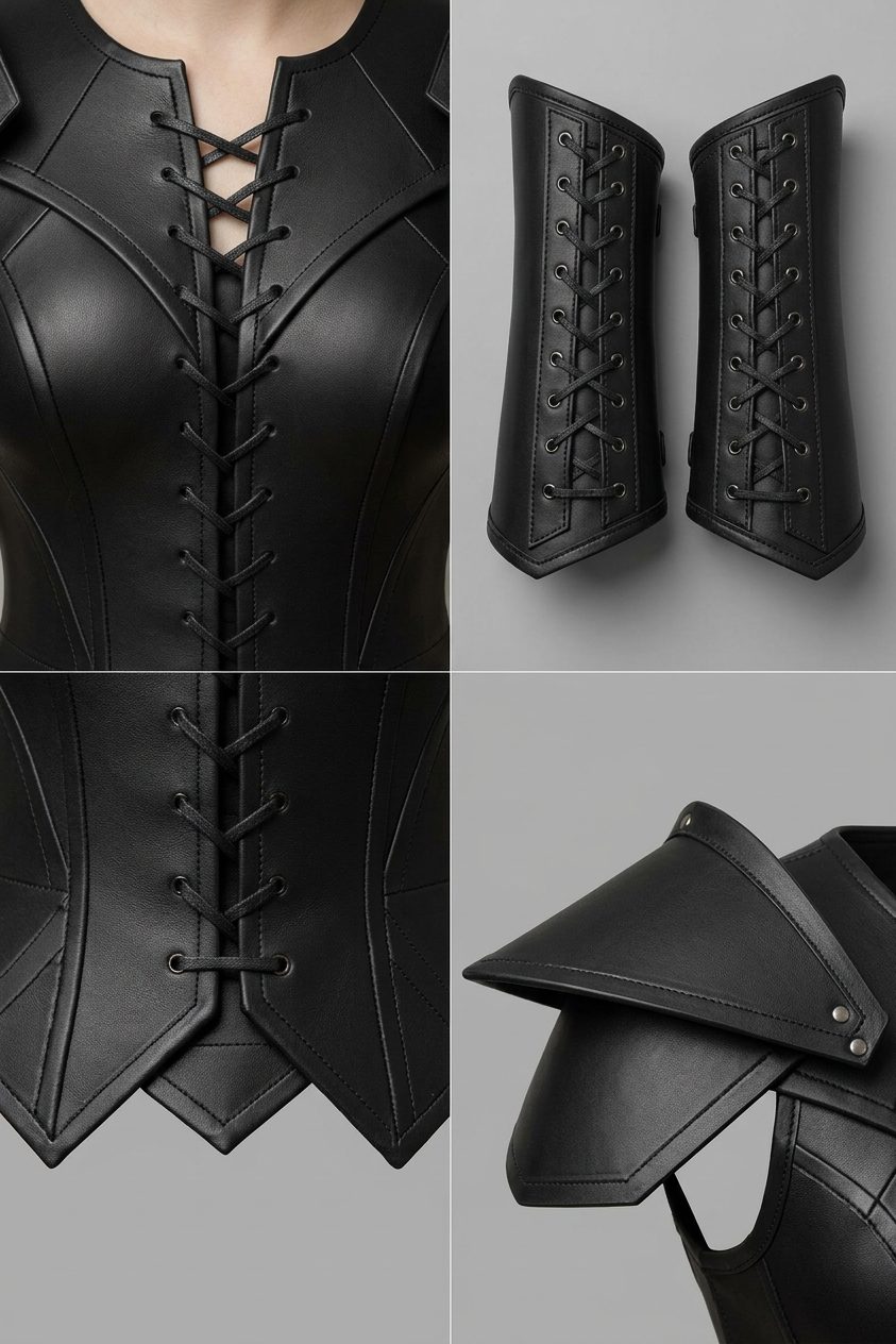 Gothic Leather Corset, Women’s Gothic Armor, Punk, Cosplay Outfit Gothic Leather Corset, Women’s Gothic Armor, Punk, Cosplay Outfit